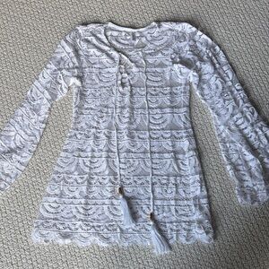 Pilyq White Lace Tassel Dress